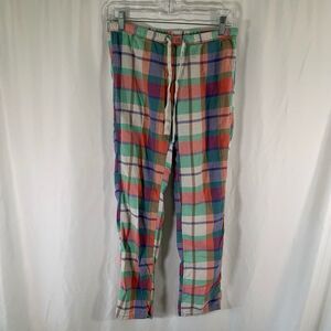Aerie Pajama Pants Women's Small Red Green Plaid Pull On Drawstring Pocketless